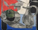 Nature morte avec vase et pomme by Claude Venard, Oil on canvas, sold Jul 2025