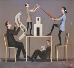 The missing storey by Philip Davies, 1996, Oil on canvas, sold Jul 2025