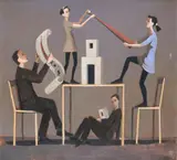 The missing storey by Philip Davies, 1996, Oil on canvas, sold Jul 2025