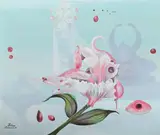 Il pleut des rubis (it is raining rubies) by Juliana Seraphim, Oil on canvas, sold Jul 2025
