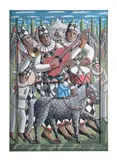 The travelling players by P. J. Crook, 2009, Acrylic on canvas in painted frame, sold Jul 2025