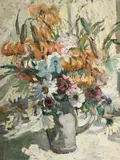 Still life of flowers by Dorothea Sharp, Oil on board, sold Jul 2025