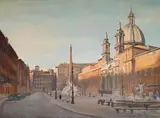 Fiume fountain by Julian Barrow, Oil on canvas, sold Jul 2025