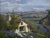 Wye valley, herefordshire by Campbell Archibald Mellon, Oil on panel, sold Jul 2025