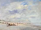 The beach at palling, norfolk by Edward Seago, Oil on board, sold Jul 2025