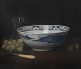 Still life with chinese bowl by Ernest Leopold Sichel, Oil on canvas Singed, sold Jul 2025