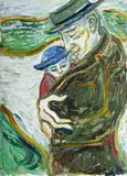 Study for billy & huddie by Billy Childish, Oil on canvas, sold Jul 2025