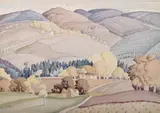 Derbyshire hills by Harry Epworth Allen, Watercolour, sold Jul 2025