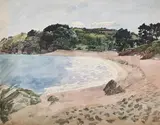 Along the shore line by Hilda Carline, Watercolour, sold Jul 2025