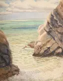 The rocky alcove by Hilda Carline, Watercolour Indistinctly signed, sold Jul 2025