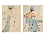 Untitled by George Bottini, Ink and watercolour, a pair One signed, sold Jul 2025