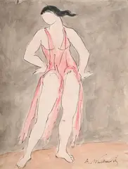 Isadora duncan by Abraham Walkowitz, Watercolour and ink, sold Jul 2025