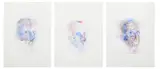 Study towards an image of james joyce, triptych by Louis le Brocquy, Watercolour and crayon, three studies framed as one Each signed and one dated, sold Jul 2025