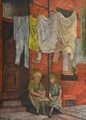 Gossips by James Lloyd, Watercolour and gouache, sold Jul 2025