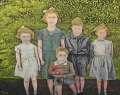 Family portrait by James Lloyd, Watercolour and gouache, sold Jul 2025