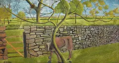 Cow in a pasture by James Lloyd, Watercolour and gouache, sold Jul 2025