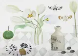 One pink tulip by Mary Fedden, 1990, Watercolour, sold Jul 2025