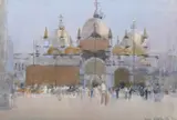 Venice by Ken Howard, Watercolour and pencil, sold Jul 2025