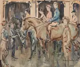 Figures on horseback by Frederick Whiting, Watercolour, sold Jul 2025