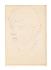 Head study of stan by Gilbert Spencer, 1925, Pencil, sold Jul 2025