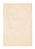 Head study of stan by Gilbert Spencer, 1925, Pencil, sold Jul 2025