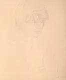 Portrait of shirin spencer, stanley spencer's daughter by Gilbert Spencer, Pencil, sold Jul 2025