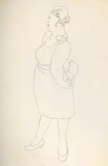 The hotel keeper's wife by Stanley Spencer, Pencil, sold Jul 2025