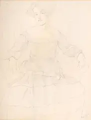 Portrait of doreen harter by Gilbert Spencer, Pencil, sold Jul 2025