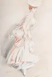 Élégante au chapeau by Paul César Helleu, Pencil and coloured chalks on paper, sold Jul 2025