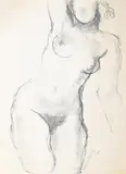 Standing nude by Frank Dobson, Pencil, sold Jul 2025