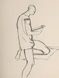Kneeling figure by Keith Vaughan, Pencil, sold Jul 2025