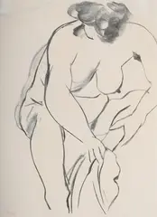 Study of a female nude by Anthony Caro, Charcoal, sold Jul 2025