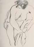 Study of a female nude by Anthony Caro, Charcoal, sold Jul 2025