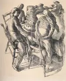 Marriage of cana by Stanley Spencer, Lithograph, sold Jul 2025