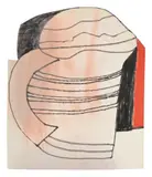 Red and black jug by Ben Nicholson, Ink and gouache on paper, sold Jul 2025