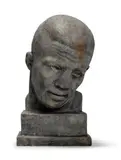Bokserhovede (head of a boxer) by Knud Nellemose, sculpture, sold Jul 2025