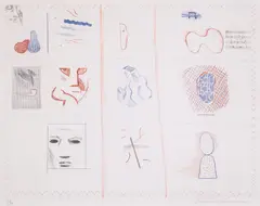 Untitled by David Hockney, Etching with aquatint printed in colours, sold Jul 2025