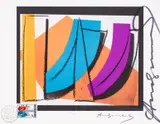 Untitled by Andy Warhol, Offset lithograph printed in colours, with collaged United Nations stamp, sold Jul 2025