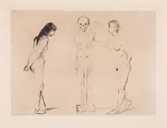 Untitled by Edvard Munch, Drypoint in brown, sold Jul 2025