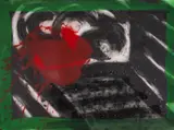 Untitled by Howard Hodgkin, Etching with carborundum printed in colours, extensively hand-coloured in acrylic, sold Jul 2025