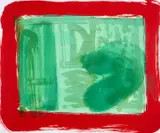 Untitled by Howard Hodgkin, Etching with aquatint printed in colours, extensively hand-coloured in acrylic, sold Jul 2025
