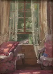 Through a window by Patrick William Adam, oil on canvas, sold May 2014