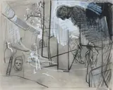 Study for the set of Scottish Opera's production of Don Giovanni by Peter Howson, 1995, pastel, sold May 2014