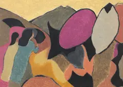 Landscape with figures by John Arthur Dodgson, oil on canvas laid on board, offered May 2014