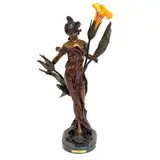 Untitled by Pierre Roche, Bronze'Diane'The Classically draped parcel gilt and patinated bronze figure hold, offered Oct 2023