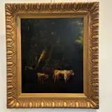 Shepherdess with Cows by Charles Rousseau, circa 1890, Oil on canvas, sold Sep 2023