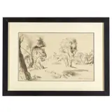 Untitled by Arthur Bowen Davies, Charcoal study of a garden.signed l/r.18in. x 12in.(46cm.x 31cm).Framed: 26in. x, sold Sep 2023
