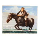 Untitled by Frank Follmer, oil on canvas laid on board, Rider on Horseback, circa 1930's, offered Aug 2023