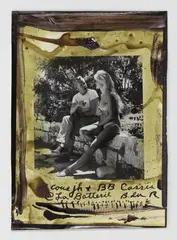 Cousin JH and BB by Peter Beard, 1959/ c.2000, photograph; hand colored with blood and ink hand titled bottom, sold May 2018