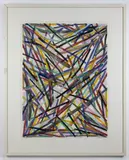 Untitled #4 by Charles Arnoldi, 1983, woodcut in colors, sold May 2018